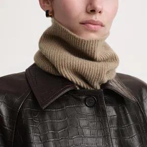 Unisex Ribbed Knit Neck Warmer Winter Warm Wool Snood Simple Nordic Style Pullover Neck Gaiter For Men Women Outdoor Daily