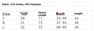 Detailed size guide and fabric composition for long sleeve ribbed knit cardigan