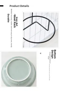 Detail of teal ceramic cat bowl with sturdy black iron stand and non-slip bottom