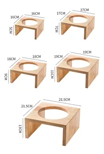 U-förmige Futternapfhalter aus Holz in verschiedenen Größen von 16 cm bis 21,5 cm
