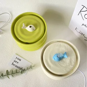 Ceramic whale pet water fountain with automatic circulation for cats and dogs