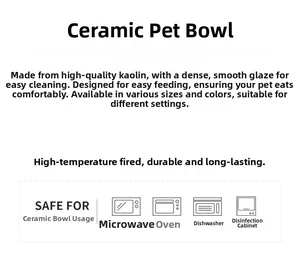 Ceramic pet bowl features: microwave and oven safe, easy to clean porcelain material