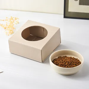 Ciotola per animali in ceramica con supporto in cartone per gatti e cani