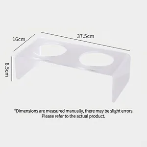 Doppel-Futternapfhalter aus klarem Acryl in U-Form für kleine Hunde und Katzen geeignet