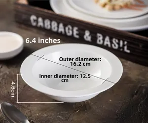 Ciotola per pasta in ceramica bianca da 6,4 pollici con diametro esterno di 16,2 cm