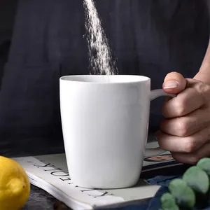 Minimalist Ceramic Mug White Porcelain Coffee Cup For Office Home Dishwasher Microwave Safe Heat Resistant Drinking Cup Gift