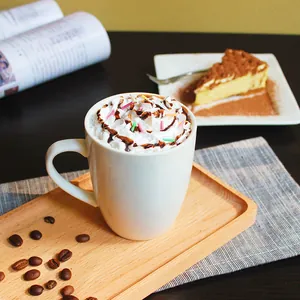 Minimalist White Ceramic Mug Reinforced Porcelain Coffee Cup With Handle Microwave Oven Dishwasher Safe INS Style Drinkware