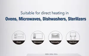 Ceramic utensil holder compatible with microwave, oven, dishwasher and sterilizer