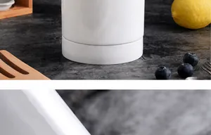 Detail of white ceramic holder showing high thermal stability from -20C to 180C