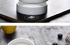 Detail of dense frosted ceramic base with unglazed anti-slip edge to prevent scratches