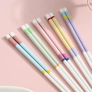 Macaron Ceramic Chopsticks High Temperature Resistant Non Slip Dishwasher Safe Modern Minimalist Style For Home Kitchen Dining