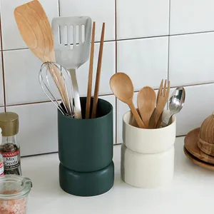 Nordic Minimalist Ceramic Chopstick Holder Set Kitchen Tableware Storage Drainage Rack With Detachable Base Home Cutlery Organizer Caddy