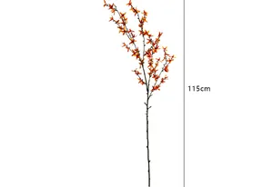 Detail showing 115cm tall artificial yellow jasmine branch for vase decoration