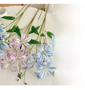 Macro detail of lifelike lily petals with natural texture and subtle spots for home decor