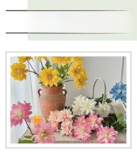 Detailed close-up of colorful artificial silk dahlia petals for elegant home floral decor