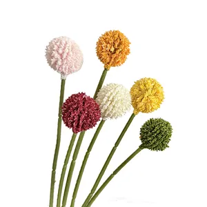 Artificial dandelion pompon flowers in six colors for home table decoration and DIY crafts