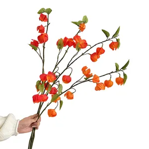 Branches de Physalis artificielles réalistes avec gousses orange pour déco maison