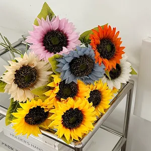 Ramos de girasoles artificiales en varios colores para decoración de interiores