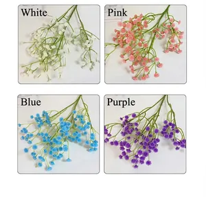Comparación detallada de ramos de flores de paniculata artificiales blancos, rosas, azules