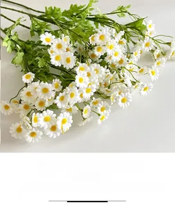 Detailed close-up showing realistic white chamomile petals and yellow flower centers