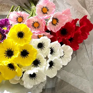 PU Mini Papavero Fiore Artificiale Gambo Singolo Finto Papavero Comune per Decorazione Domestica Matrimonio Oggetti di Scena Fotografia Soggiorno Ornamenti da Tavolo