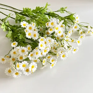 Artificial white chamomile bouquet with 30 heads for home and wedding flower decoration
