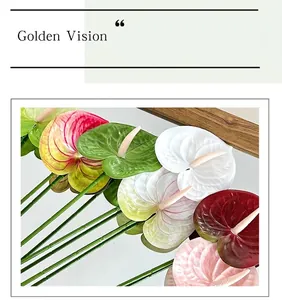 Realistic 3D printed anthurium flowers in various colors for elegant home decoration