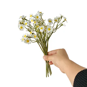 Artificial chamomile daisy bouquet with white petals and yellow centers for home decor