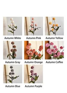 Cuadrícula de flores de diente de león artificiales en ocho colores de tema otoñal