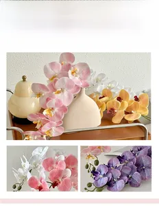 Detailed macro view showing realistic texture and vibrant colors of 9-head orchid petals