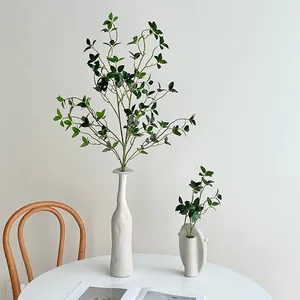 Plante Verte Artificielle Feuilles de Ficus Feuilles de Milan Branches Pour Décoration de Salon Maison Accessoires de Photographie Style Nordique