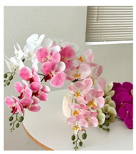 Detailed close-up of realistic 9-head butterfly orchids petals with lifelike texture