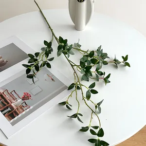 Branche de banyan artificielle aux feuilles vertes pour décoration d'intérieur