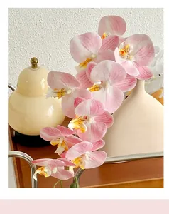 Close-up of pink artificial orchid petals with realistic texture and soft color gradient