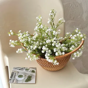 5 Forks Soft PVC Gypsophila Artificial Flowers For Home Decor Wedding Bridal Bouquet Photography Props Baby's Breath Fake Flowers