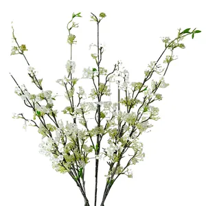 Lifelike artificial white snow willow branch with delicate flowers for home vase decoration