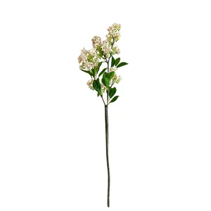 Realistic long-stem pink lilac artificial flower branch for home table decor