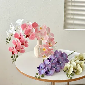 Luxurious artificial 9-head Phalaenopsis orchids in multiple colors for home decor