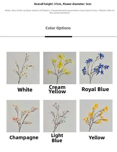 Dettaglio di rami di margherite finte da 57cm in sei colori per decorazione da tavolo