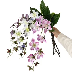 3D printed artificial weeping jasmine branch with realistic pink and white flower petals