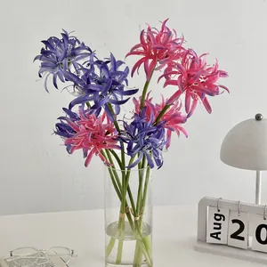 Artificial Silk Spider Lily Flower Lycoris Radiata Manjusaka For Wedding Photography Home Decor Vintage Style Decoration