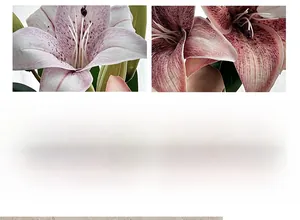 Close-up of artificial 3D lily petals showing delicate texture and realistic stamens