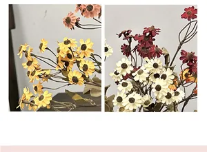 Detailopname van realistische herfstkamillebloemblaadjes met rijke texturen en kleuren