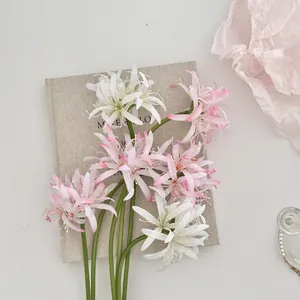 Artificial Lycoris Radiata flowers in pink and white for elegant home decor and weddings