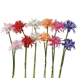 Artificial spider lily bouquet in six colors including pink and red for event decoration