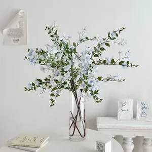 Rama de Flores Artificiales de Celinda de Tela de Seda Realista de Tallo Largo Verdor Para Decoración de Hogar Boda Fotografía