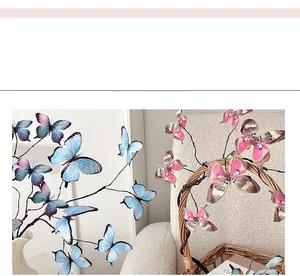 Detailed view of colorful 3D butterfly floral ornaments with realistic wing textures