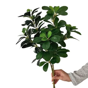 Pianta verde artificiale Schefflera con foglie realistiche per decorazione casa