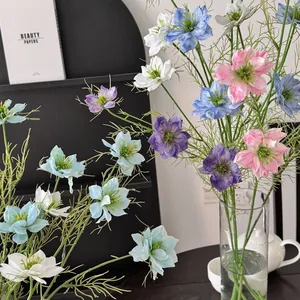 Künstliche Schwarzkümmel-Blumen in mehreren Farben für elegante Innendekoration