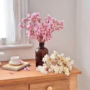 Ramas De Durazno Artificiales Flores De Cerezo Tela De Seda Tallos Decorativos Para Hogar Oficina Sala De Estar Mesa Fiesta Arreglo Floral Decoración
